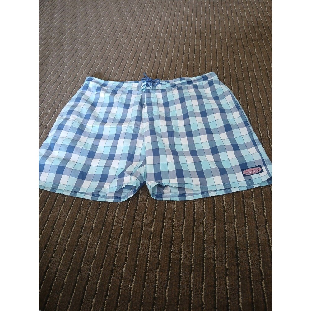 Vineyard Vines Flat Front Plaid Swim Trunks Men's Size 42 Beach Vacation Surfing